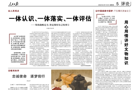 一體認識、一體落實、一體評估——保持戰(zhàn)略定力，堅定做好自己的事⑥