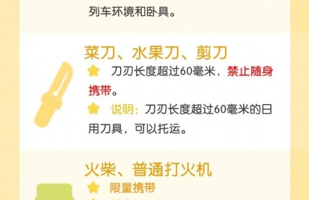 出發(fā)前必看！這些物品不能帶上火車